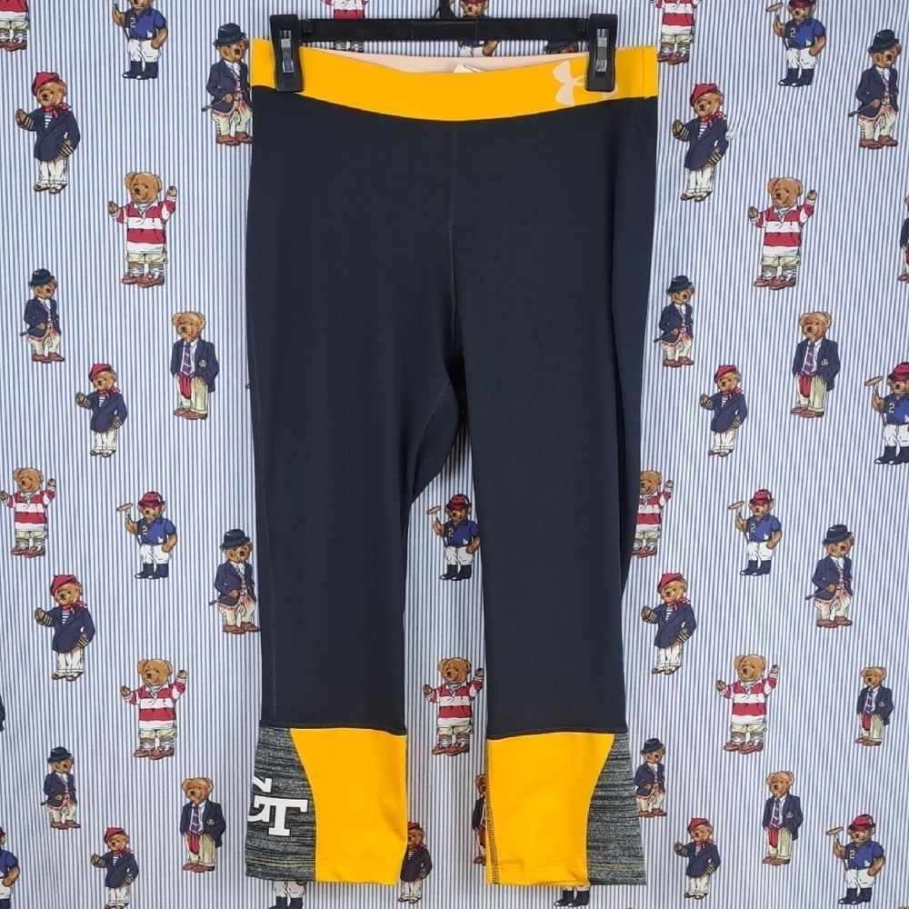 Women's Under Armour Georgia Tech compression heat gear LG athletic blue pants